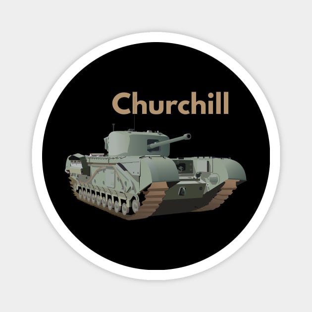 Churchill WW2 British Tank Magnet by NorseTech